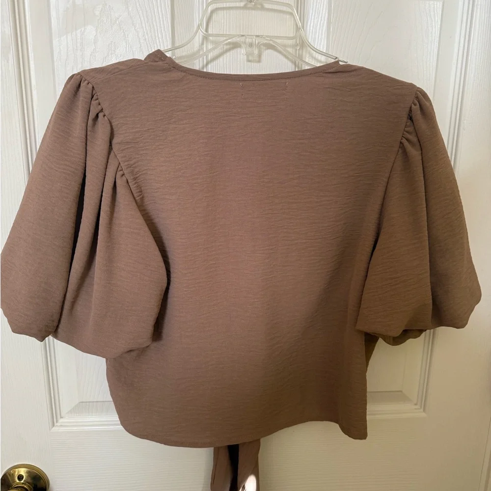 Brown Tie-Front Women's Top altard state